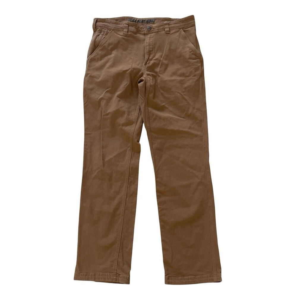 Duluth Trading Cargo Pants Mens 36x34 Brown Fire Hose Duck Canvas Slim Straight